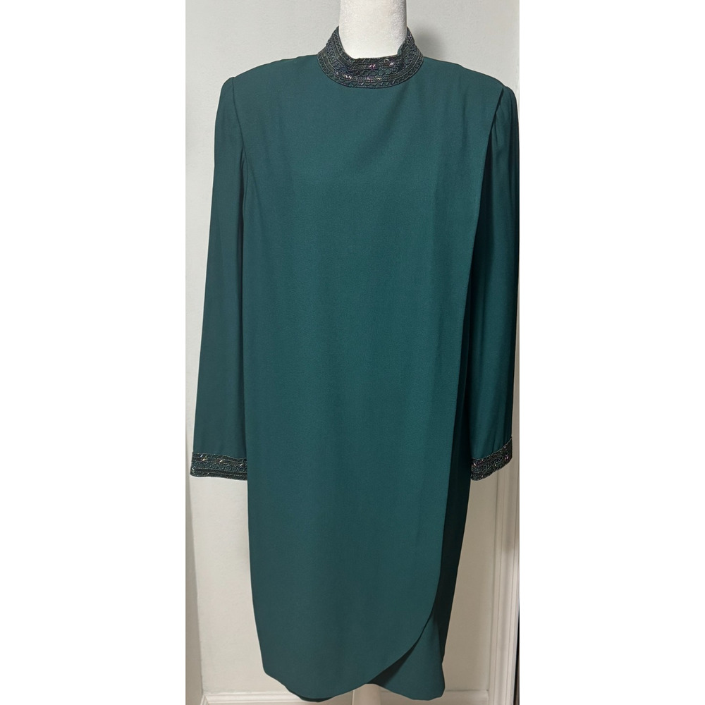 VTG Talbots Women’s 14 Shift Dress Beaded Elegant Formal Wedding Guest Gala